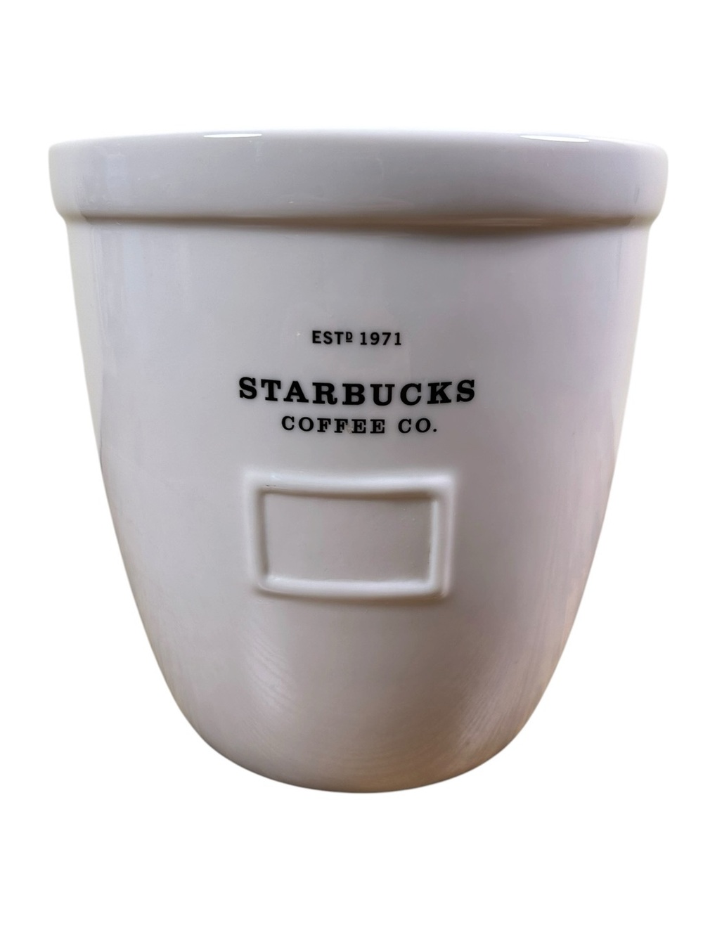 STARBUCKS VTG 2002 Barista Collection Abbey Canister Base White Ceramic 1 lb‎